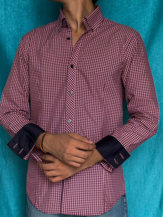 Micro check shirt